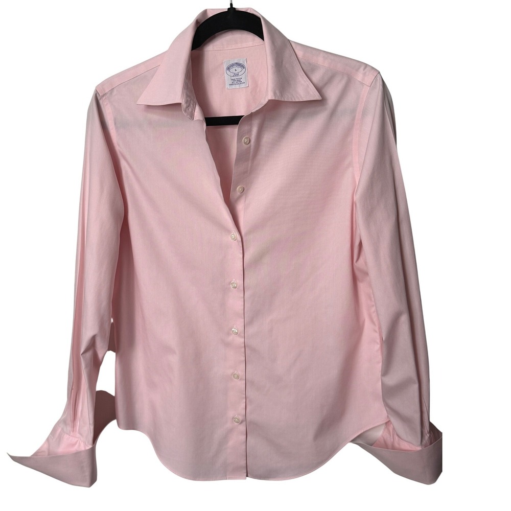 Brooks Brothers Womens Non Iron Cotton French Cuff Button Semi Fitted Shirt 6